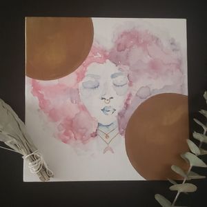 BOHO hand painted  mixed media  wall art